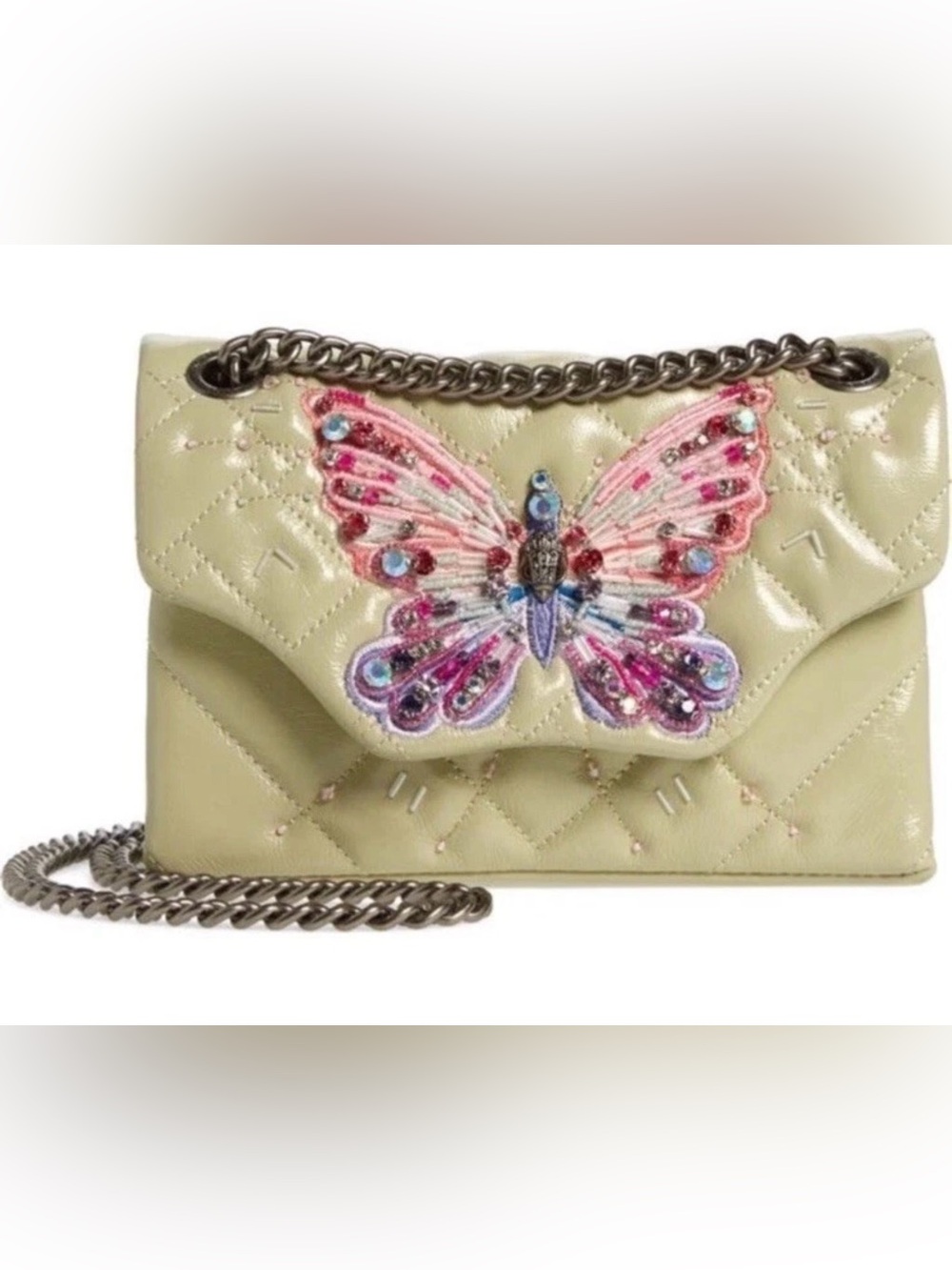 KURT GEIGER LONDON Mini Kensington Butterfly Leather Convertible Crossbody Bag